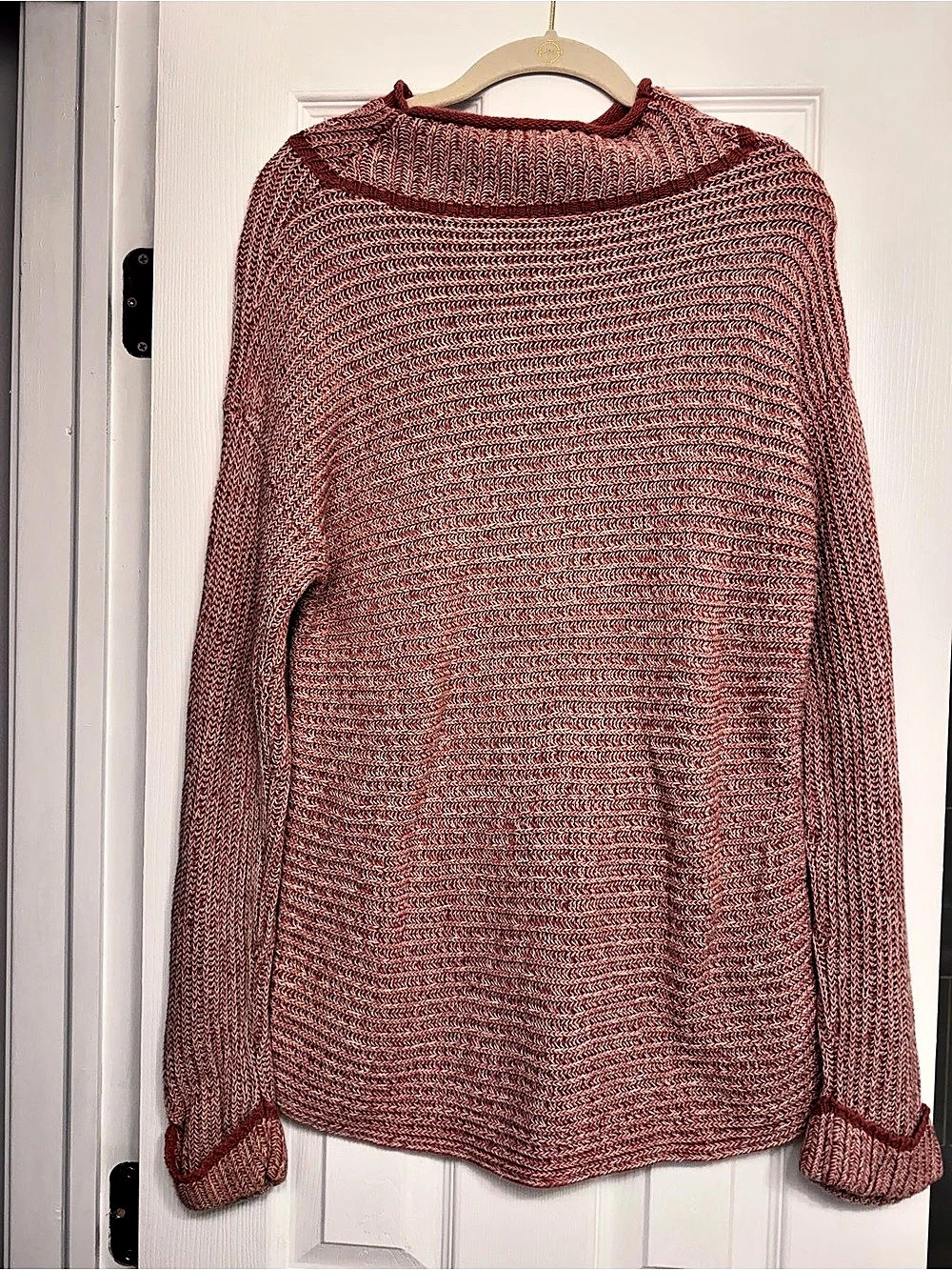 Funnel Neck Sweater pinkish color
